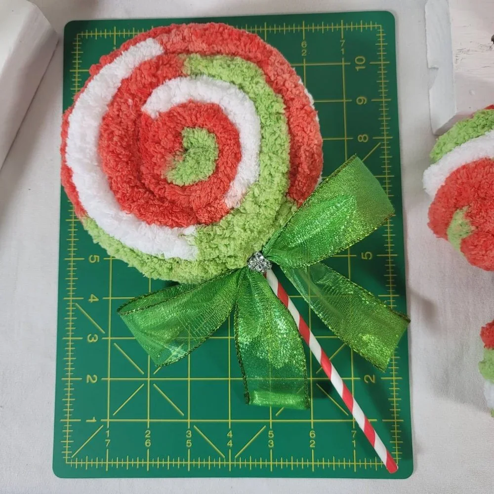 Decorative Chunky Yarn Christmas Lollipops,  Yarn Lollipops‎ - Set of 2